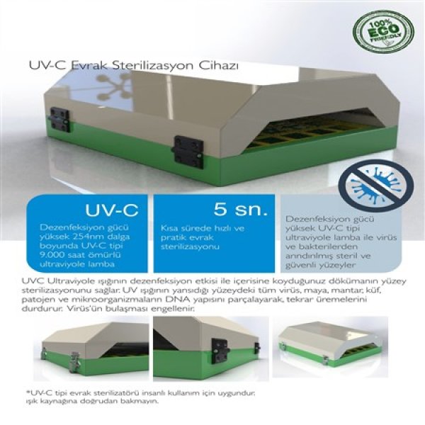UVC Ultraviyole Evrak ve Para Sterilizasyon Cihazı